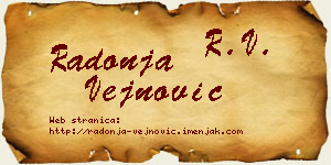 Radonja Vejnović vizit kartica